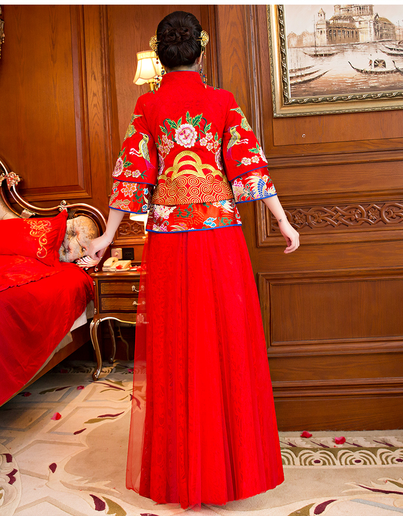 復古刺繡新娘禮服，古韻秀禾服中式禮服