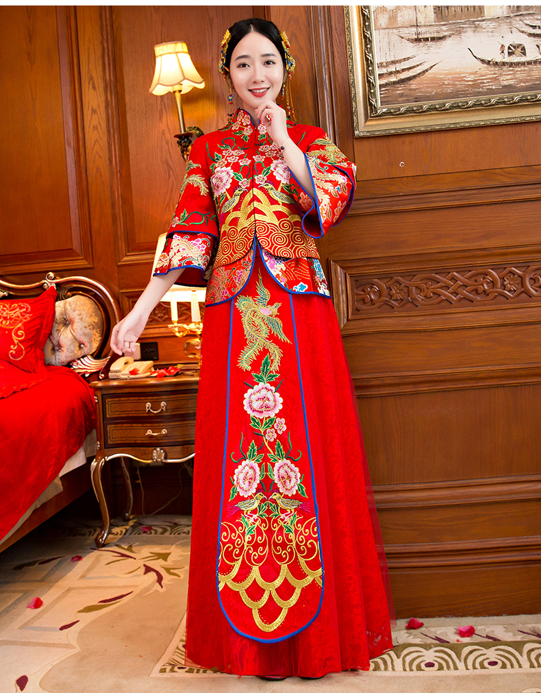 復古刺繡新娘禮服，古韻秀禾服中式禮服