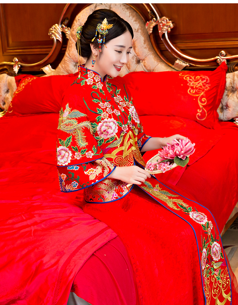 復古刺繡新娘禮服，古韻秀禾服中式禮服