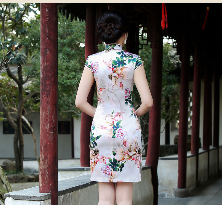 花韻古典時(shí)尚福連文苑短款旗袍裙