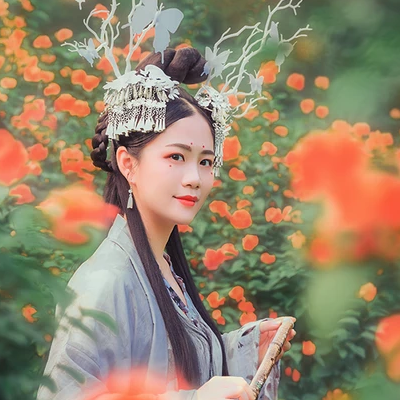 淡雅清新木槿花女生頭像，唯美古風(fēng)真人頭像