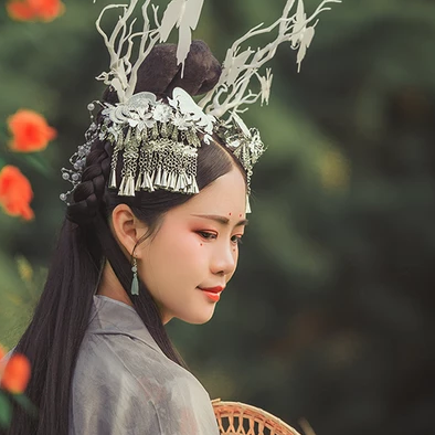 淡雅清新木槿花女生頭像，唯美古風(fēng)真人頭像