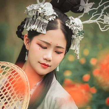 淡雅清新木槿花女生頭像，唯美古風(fēng)真人頭像