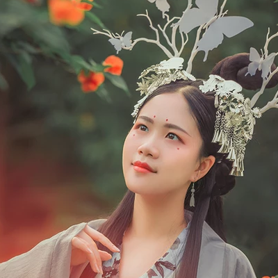 淡雅清新木槿花女生頭像，唯美古風(fēng)真人頭像