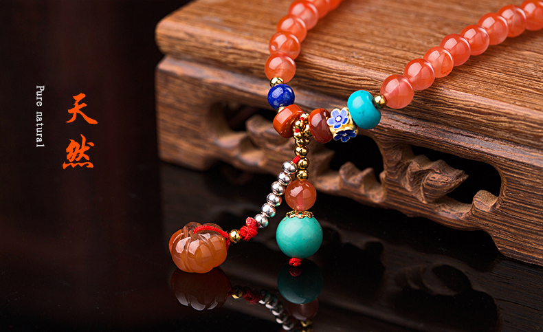 櫻桃紅瑪瑙水晶手鏈，多圈南紅手串