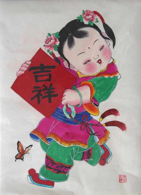 10款唯美生動年畫娃娃，古風(fēng)手繪中國年畫