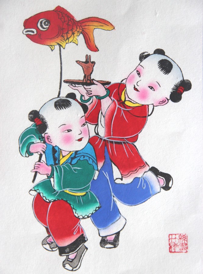 10款唯美生動年畫娃娃，古風手繪中國年畫