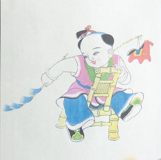 十款民間工藝年畫，古風(fēng)手繪童趣中國年畫