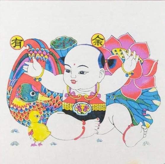 十款民間工藝年畫，古風(fēng)手繪童趣中國年畫