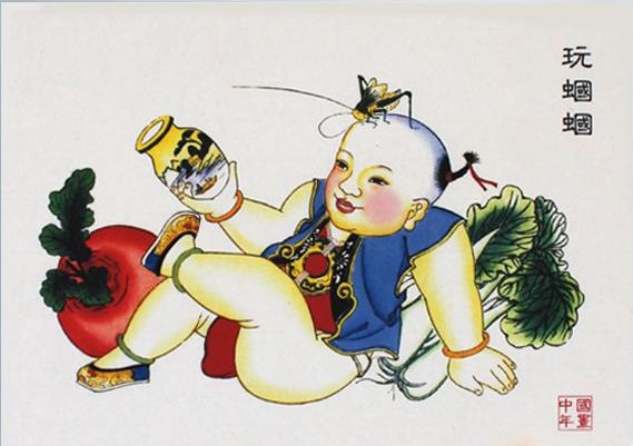 12款民間工藝年畫，手繪民俗文化年畫