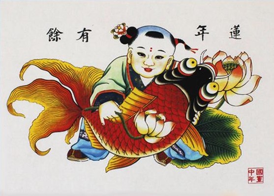 12款民間工藝年畫，手繪民俗文化年畫