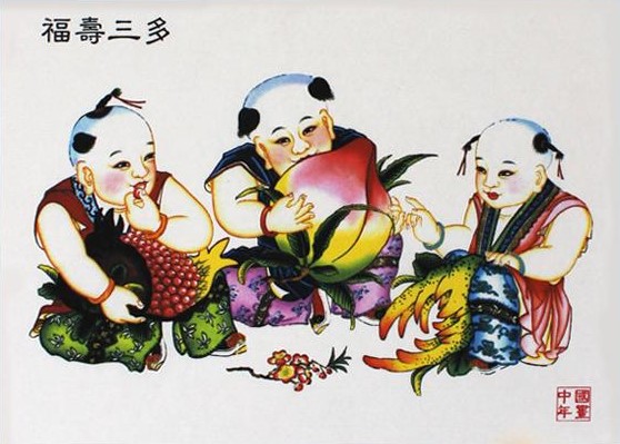 12款民間工藝年畫(huà)，手繪民俗文化年畫(huà)