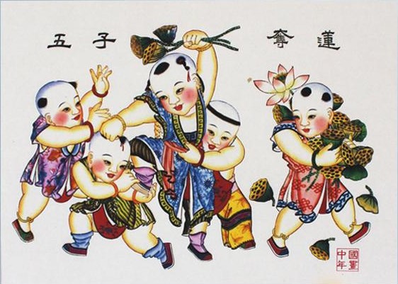 12款民間工藝年畫(huà)，手繪民俗文化年畫(huà)