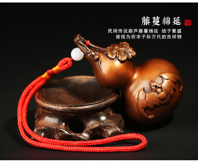 紫銅葫蘆擺件，文玩葫蘆把件工藝品