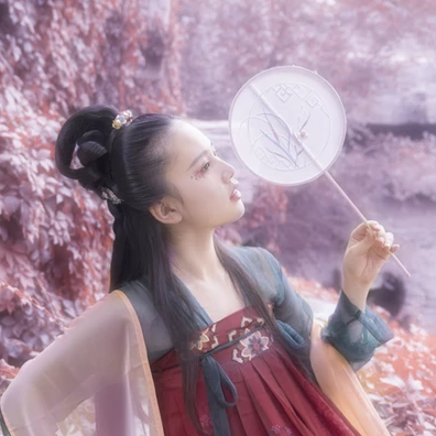 紫色文藝女生頭像，唯美古風真人頭像