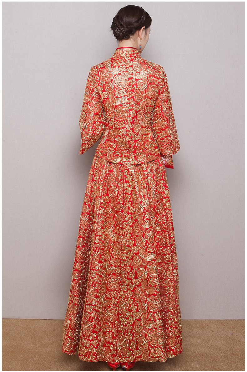 中式紅色新娘結婚禮服，唯美秀禾中式禮服