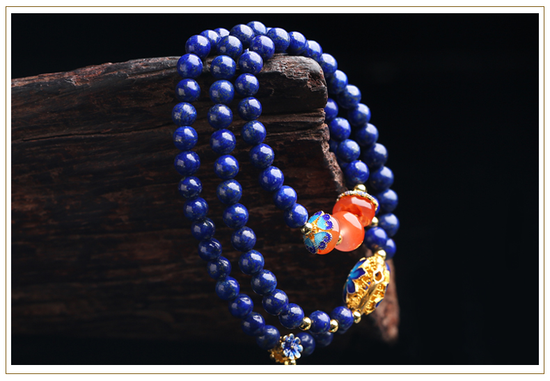 溫潤細膩多圈民族風(fēng)青金石手串