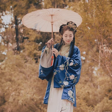 云鶴漢服帶傘頭像，唯美古風(fēng)真人頭像