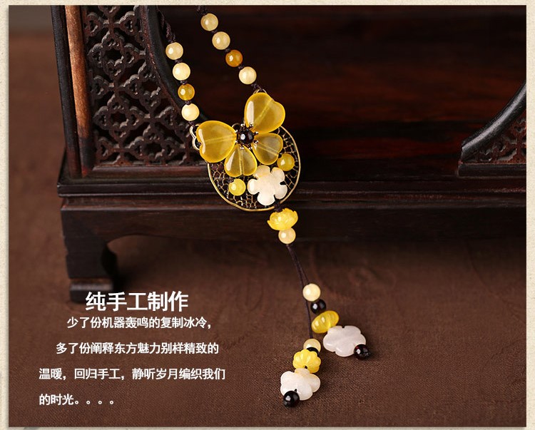 復(fù)古風(fēng)黃色簡(jiǎn)約項(xiàng)鏈毛衣鏈