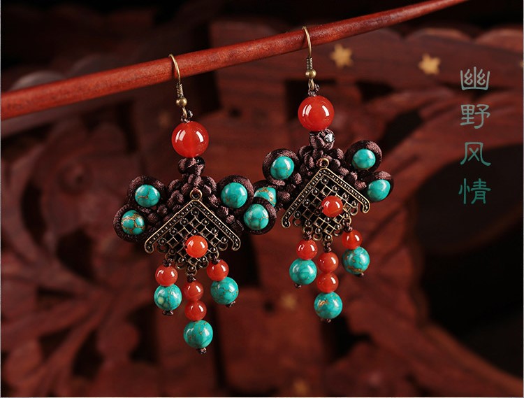 古典福連文苑個性耳飾流蘇耳環(huán)