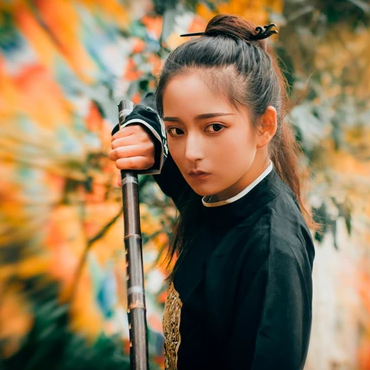 霸氣帶兵器俠客女生頭像，唯美古風(fēng)真人頭像