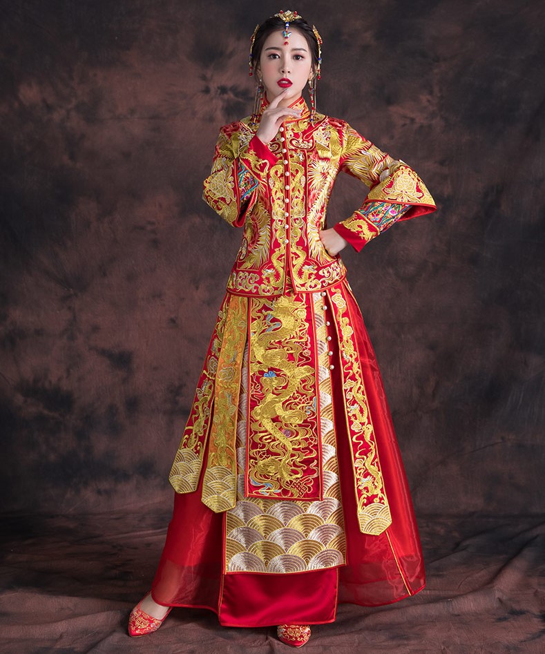 喚醒傳統(tǒng)福連文苑俗的唯美中式禮服新娘禮服