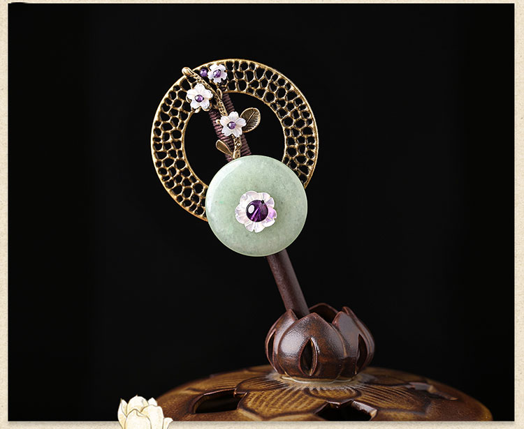 古風發(fā)簪木簪子，福連文苑復古盤發(fā)頭飾