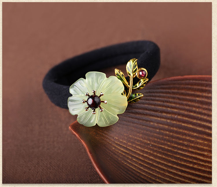 古風小清新風發(fā)圈，岫玉復(fù)古頭繩頭飾