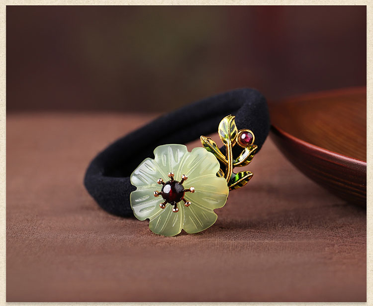 古風小清新風發(fā)圈，岫玉復(fù)古頭繩頭飾