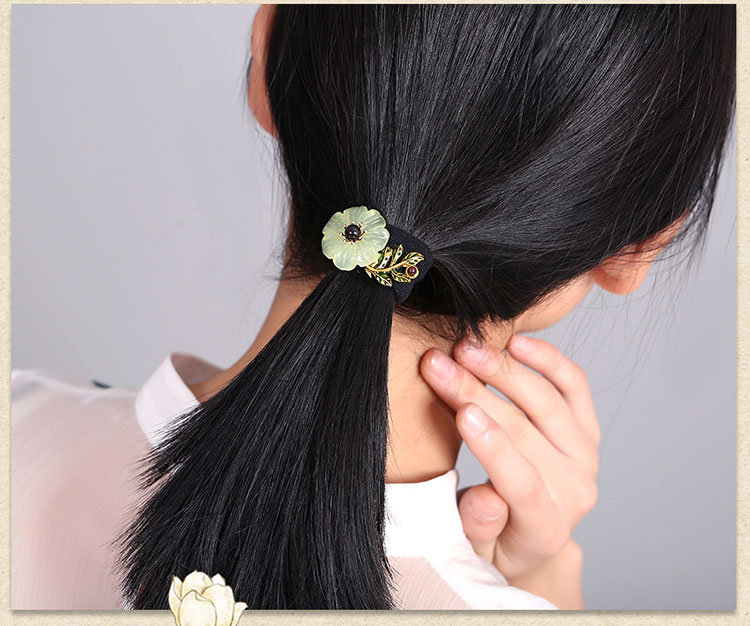 古風小清新風發(fā)圈，岫玉復(fù)古頭繩頭飾