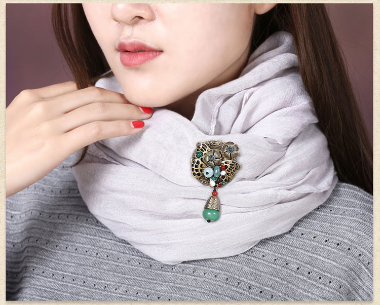 古銅金屬鏤空復古胸針飾品