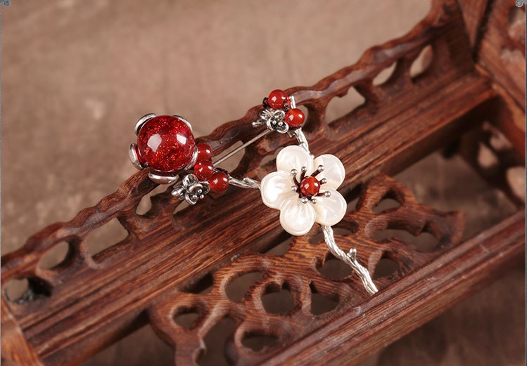 福連文苑貝殼花氣質(zhì)胸花胸針飾品