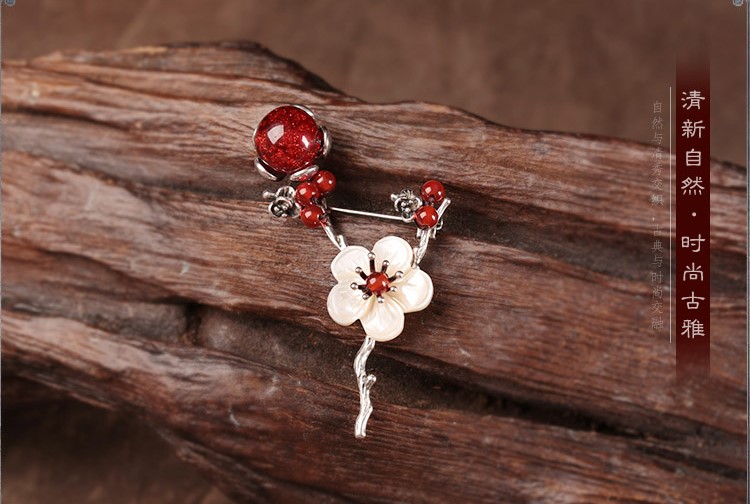 福連文苑貝殼花氣質(zhì)胸花胸針飾品