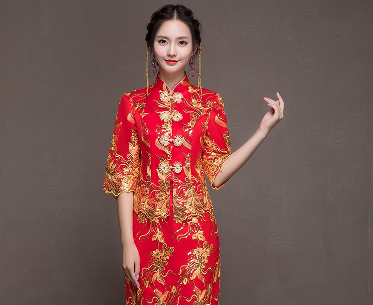 優(yōu)雅端莊中式禮服，唯美新娘禮服