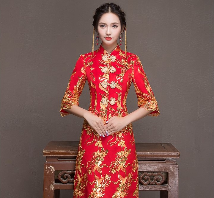 優(yōu)雅端莊中式禮服，唯美新娘禮服