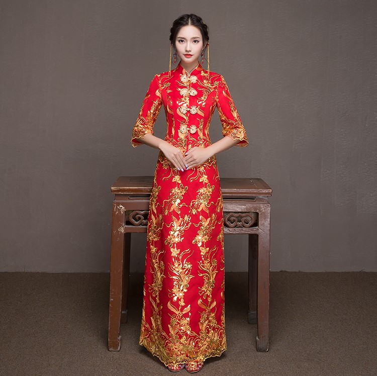 優(yōu)雅端莊中式禮服，唯美新娘禮服