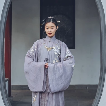 素雅灰色漢服女生頭像，唯美古風(fēng)真人頭像