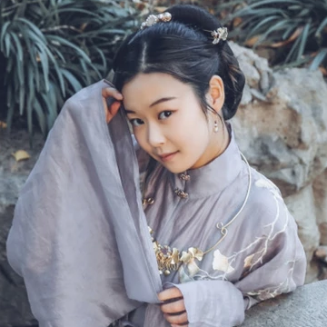 素雅灰色漢服女生頭像，唯美古風(fēng)真人頭像