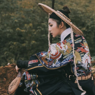 霸氣帶斗笠女生頭像，唯美古風(fēng)真人頭像