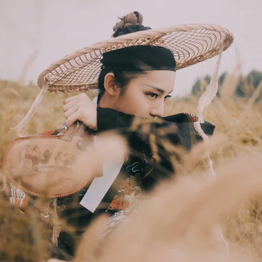 霸氣帶斗笠女生頭像，唯美古風(fēng)真人頭像