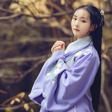 高貴優(yōu)雅紫衣帶團扇女生頭像，唯美古風(fēng)真人頭