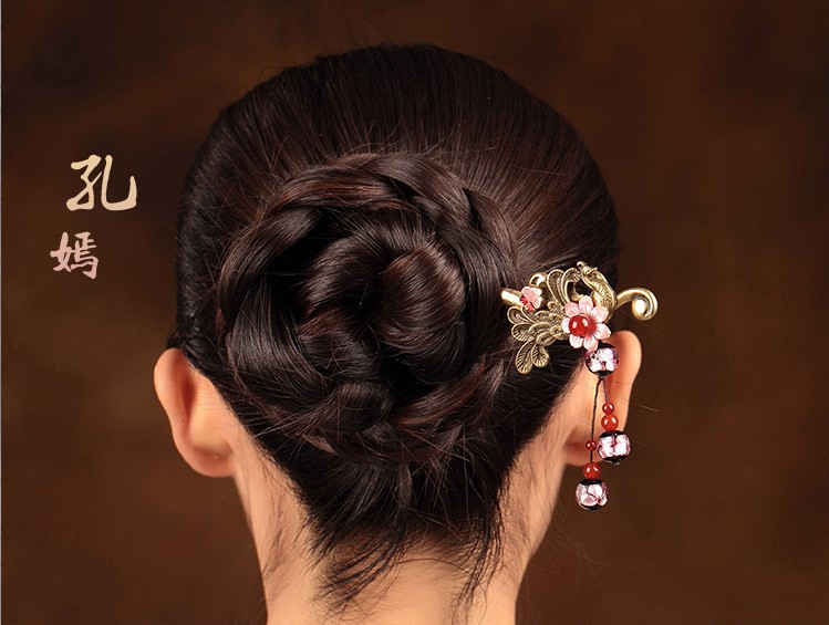 古典古風(fēng)發(fā)簪：孔嫣浪漫盤(pán)發(fā)簪子頭飾