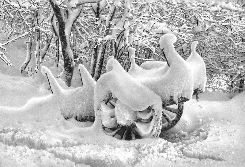 畫雪成魔黑白插畫：純粹用心把一件事反復做