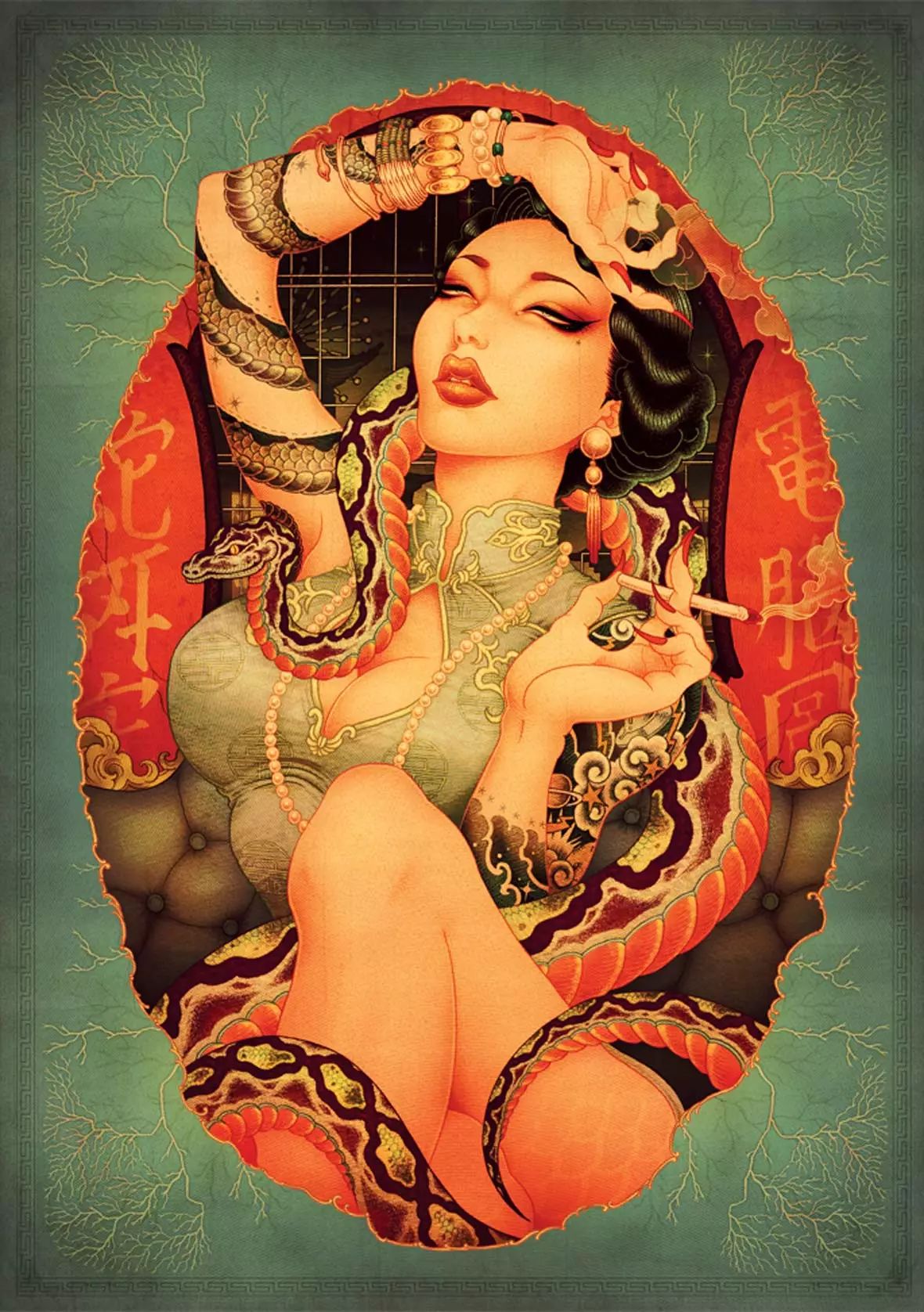 洋溢著肉欲的插畫：日本畫家筆下的東方美感！