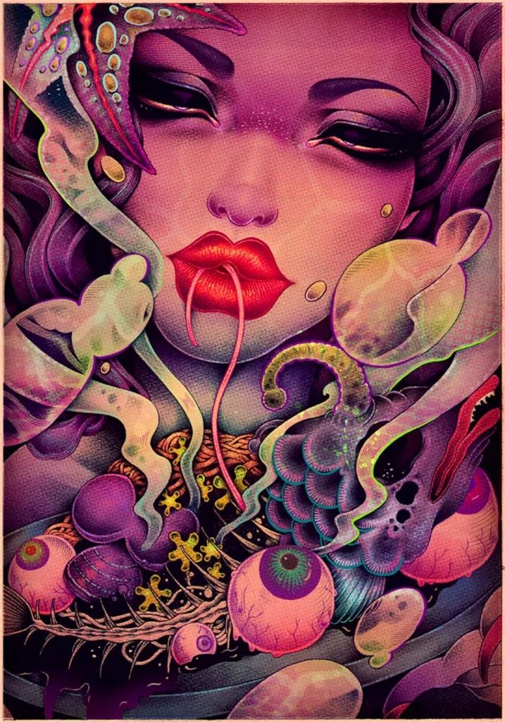 洋溢著肉欲的插畫：日本畫家筆下的東方美感！