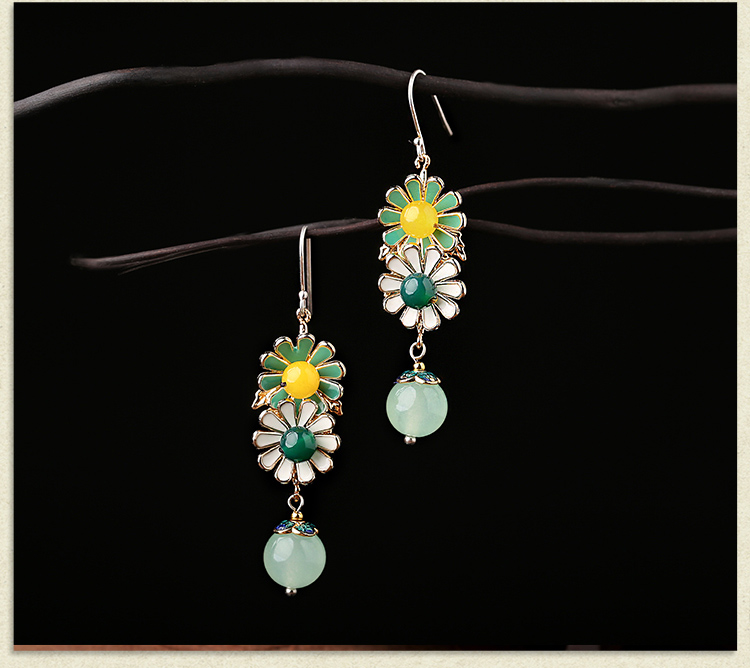 恰逢花開古風花朵耳墜復古氣質(zhì)耳環(huán)首飾