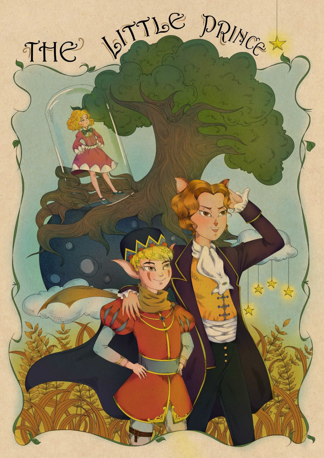 復古童話故事手繪插畫