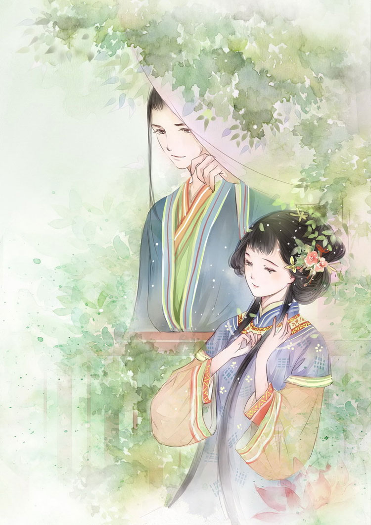 古風情侶圖片，四款唯美古風人物圖片