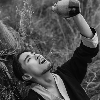 霸氣帶斗笠男生頭像，唯美古風真人頭像