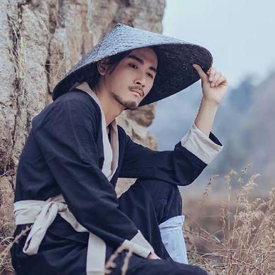 霸氣帶斗笠男生頭像，唯美古風真人頭像